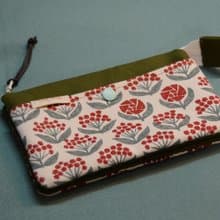 【日本布】布手作多層收納錢包_有卡片專屬收納口袋#紅花綠葉