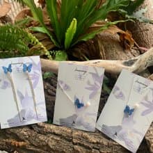 大藍閃蝶 項鍊 戒指 手鍊 樹脂  銀飾 禮盒 禮物 生日 蝴蝶 情人