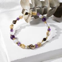 一起去看星星 | A80鈦晶紫水晶月光石茶晶水晶手鍊