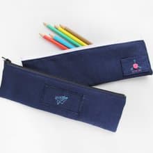 【手繡】小玫瑰餐具袋 / YKK拉鍊 台灣帆布 手工刺繡 筆袋 收納袋