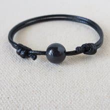 本命年【幸運石】烏雞翡翠韓國蠟線手鍊BGC15*招財、避邪、防小人