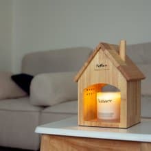 實木小屋融蠟燈