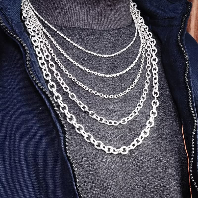 925純銀項鍊 經典圓圈系列 百搭款銀鍊 男生項鍊