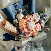 藍色花束/鈔票花束/鈔票玫瑰花束/有錢花/錢花束/生日花束/ 紙鈔