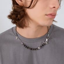 LunaWhisker 貓咪玩球喵銀曜石項鍊手鍊兩用款