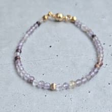 【Japan Handmade】14kgf スーパーセブン 天然石ブレスレット　医療用ステンレス　マグネット式　高品質