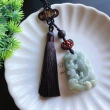 天然緬甸玉 翡翠 螭龍 花生 人生如意 長壽 發財 包掛 禮物