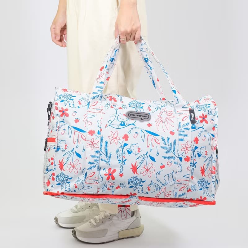 murmur 完美折疊旅袋 | hello kitty (花線) | 收納行李袋
