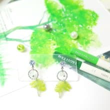 山黃麻 葡萄石 繪畫耳環 耳針/耳夾