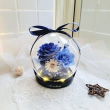永生玫瑰玻璃球罩盅。有燈。附包裝。情人節禮盒。畢業