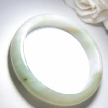 緬甸A貨翡翠招財細糯冰糖雪梨半山水帶黃翡三彩手鐲19號