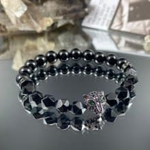 黑豹 | 烏金黑曜石 黑瑪瑙 | 最佳防護保佑 |女士水晶手鍊