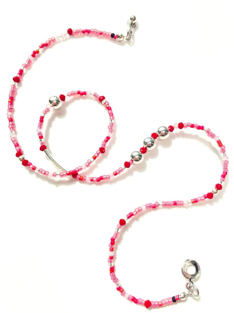 Fruit & Vegetable Collection - 001 Raspberry Silver Necklace