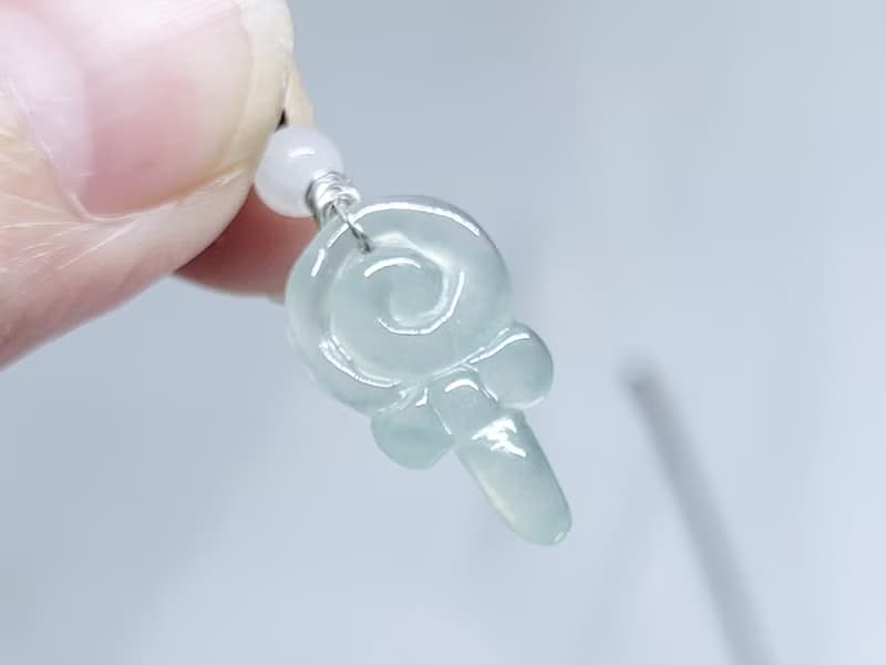 【親翠】天然翡翠 可愛天空冰藍棒棒糖項鍊 畢業禮物