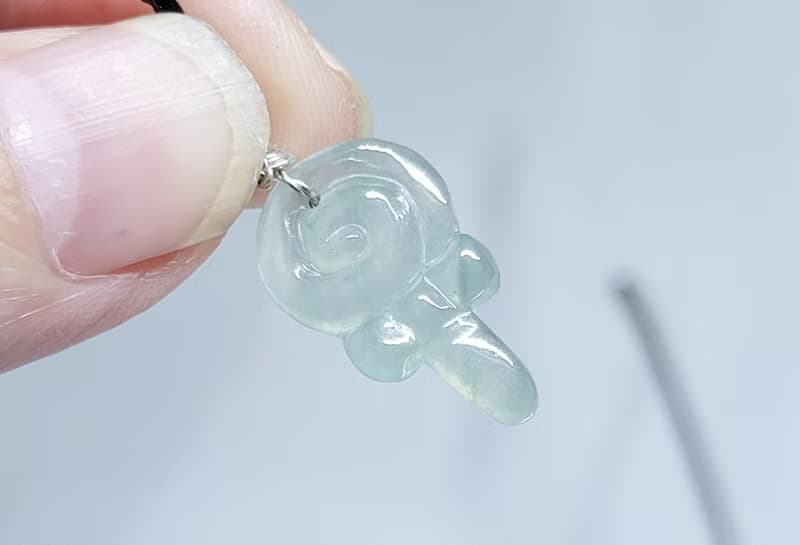 【親翠】天然翡翠 可愛天空冰藍棒棒糖項鍊 畢業禮物