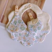 【5日內出貨】花朵 彌月禮物 嬰兒圍兜 奶嘴夾 平安符袋