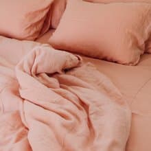 Peach linen duvet cover / Softened linen / Comforter cover / Quilt cover