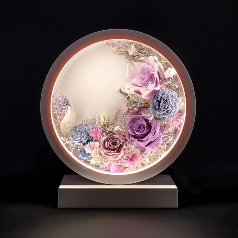 Oborozuki永生花月圓花燈 - 若紫