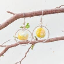 星球系列 夕陽 手作羊毛氈耳環 可改耳夾