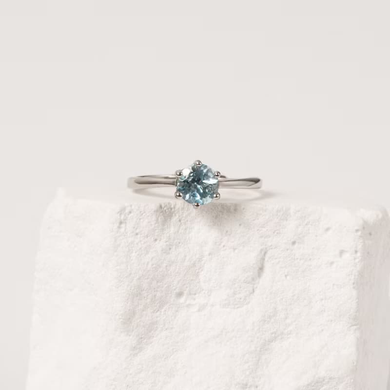 【戒指】能量水晶/寶石/設計/飾品 | 藍托帕石/925銀 |  湛藍永恆