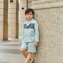 牛仔布拼接時尚西裝外套