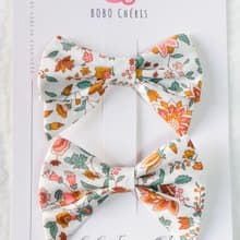 英國LIBERTY FABRICS蝴蝶結手工兒童髮夾1組2入-Grace Emily Bell
