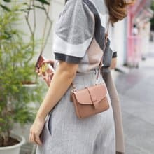 Khloe (Tea rose): Micro bag, Short wallet, Crossbody bag, Cow Leather wallet