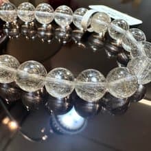 天然玻璃透體細閃金銀髮水晶8.5mm21.12g主招財改善運氣排除負面
