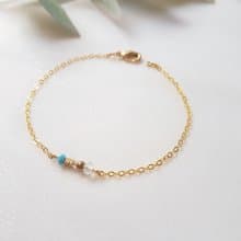 海島 ‧ 水晶 黃銅 玻璃水晶 細手鍊