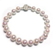 14K白金6.5-7mm日本Akoya珍珠手鍊 珍珠鍊 珠珠手鍊 白金手鍊