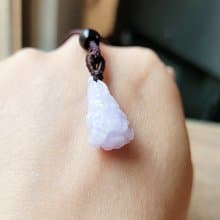 【親翠】天然翡翠 冰潤紫底可愛白菜百財百事來財項鍊 送禮首選