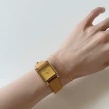 【Ven & Qu】Doris 金色黃色手錶 – 22×29 mm 不鏽鋼錶殼