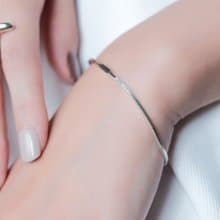 Space Ice - Magenta Mist - 簡約方蛇鍊手環-純銀