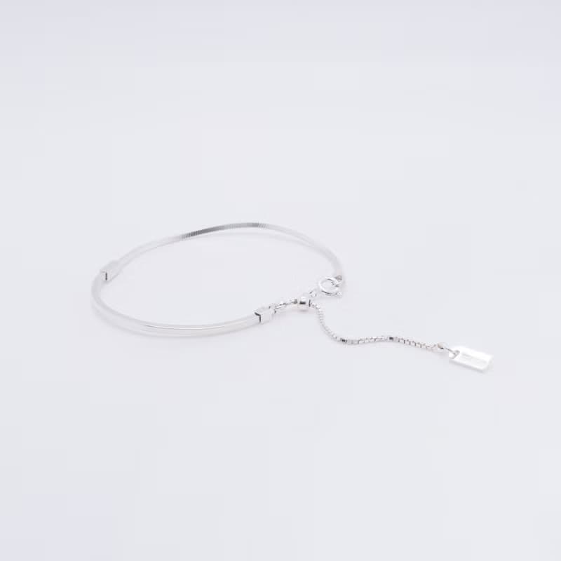 Space Ice - Magenta Mist - 簡約方蛇鍊手環-純銀