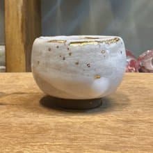白志野鎏金杯-開片系列-容量約80cc