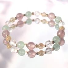 草莓晶-白水晶-金髮晶-招財-工作運-舒壓-水晶手鍊