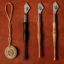 Hand made ruling pen for expressive  calligraphy/Three blades/ Handle carved