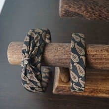 古董領帶改製手工髮箍-CHANEL香奈兒-變形蟲緹花-黑