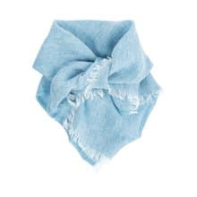 HALI方形亞麻薄圍巾 (藍)