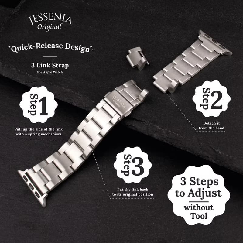 不鏽鋼三段式Apple Watch 蘋果手錶錶帶