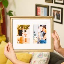 冷調香檳金8x10吋相框含雙3x5開孔襯卡【香檳 Champagne】