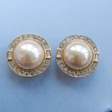 Vintage Jewelry 西洋古董飾品 優雅 都會 仿珠鑽 夾式耳環