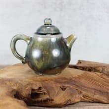 【送禮好物】240ml 柴燒天目釉 手拉坯茶壺 鶯歌葉敏祥作品