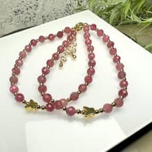 【莫名奇妙雜貨店】粉紅碧璽 鑽切 手鍊