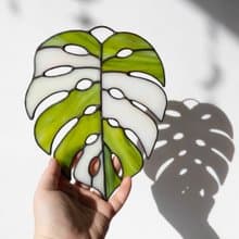 Stained glass monstera, Floral home decor, Plant lover gift