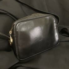 LANVIN 浪凡 黑色 真皮 肩背 側背 古董包 vintage