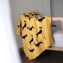 臘腸犬全棉針織蓋毯 四季毛毯