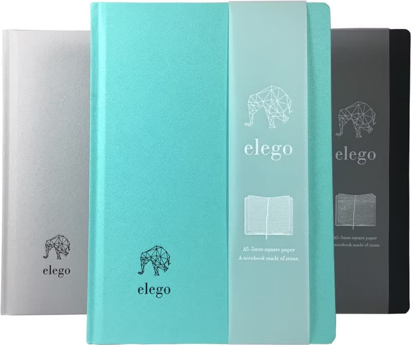 Chien Ai C&C X elego石系A5環保石頭紙筆記本 - 湖水綠