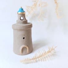 金水釉土色擴香燈塔陶屋