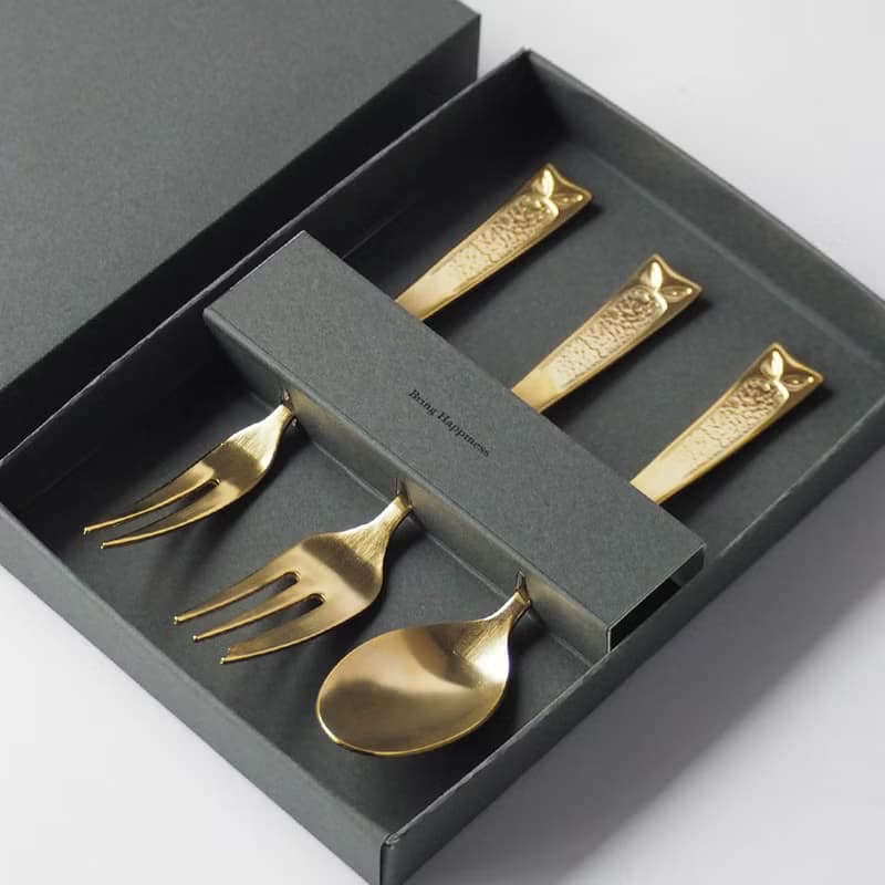 日本高桑金屬  日製貓頭鷹雕花不鏽鋼甜點叉匙3件組-多色可選